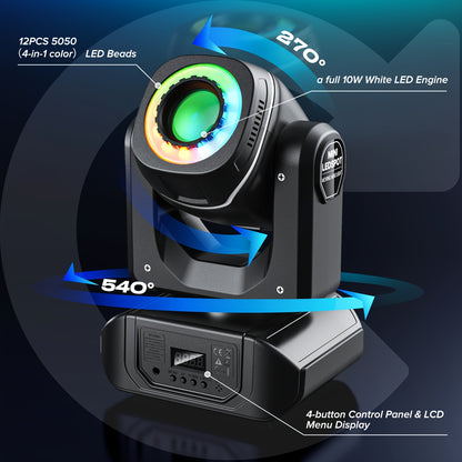 2-pack 150W LED Moving Head Stage Light – DJ Verlichting – Podiumlamp – Disco Licht – Partyverlichting – DMX512 Besturing – 7+1 Gobo Projectoren – Stroboscoopfunctie