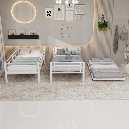 Hoogslaper – Stapelbed – Kinderbed – Metaalbed – Mezzaninebed – Stevig Metalen Frame – Veiligheidsrails Inclusief