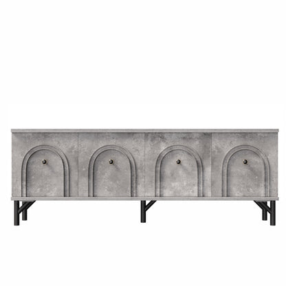 TV-meubel – Tv-kast – Mediameubel – Dressoir – 4-Deurs Kasten – Modern Grijs – 160 cm Breed – Soft-Close Deuren – Geïntegreerd Kabelmanagement