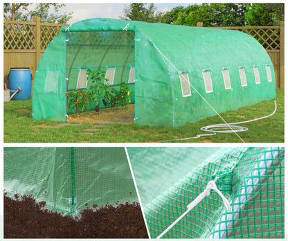 Grote Kweekkas Tunnel – Tuinkas – Serre – Plantenkas – Kweektunnel – Verstelbare Ramen – Duurzaam PE Materiaal – 800x300x200 cm