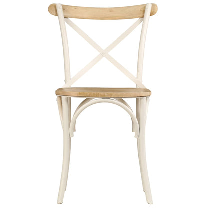 Eettafelstoel – Eetkamerstoel – Stoel – Kuipstoel – Meubel – Massief Mangohout – Zwart Stalen Frame – Handgemaakt – Duurzaam & Stevig