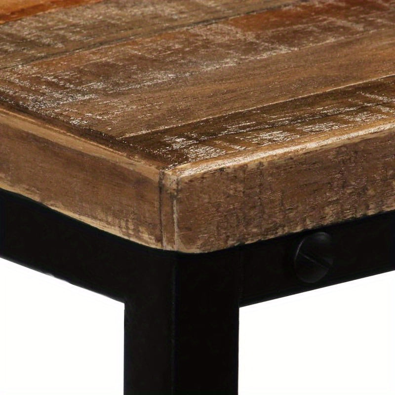 Wall Table Made of Solid Recycled Teak Wood, Measuring 90X30X76 Cm, Standing Shelf