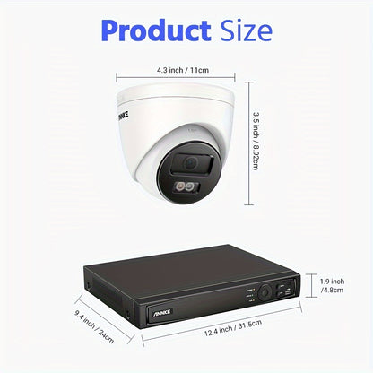Bewakingscamera Set – Beveiligingscamera Set – Camerabewaking – CCTV Systeem – IP Camera Set – 8MP 4K Resolutie – Kleurennachtzicht Met Human & Vehicle Detection