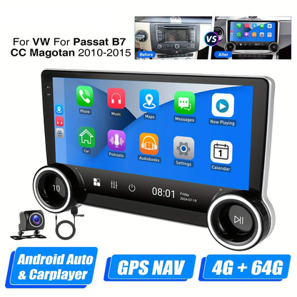 Android 14 Car Stereo – Auto Multimedia Systeem – Navigatie Unit – Touchscreen Radio – Draadloze CarPlay – 10,1 Inch IPS Scherm – 4GB RAM & 64GB Opslag – AHD Achteruitrijcamera & Externe Microfoon