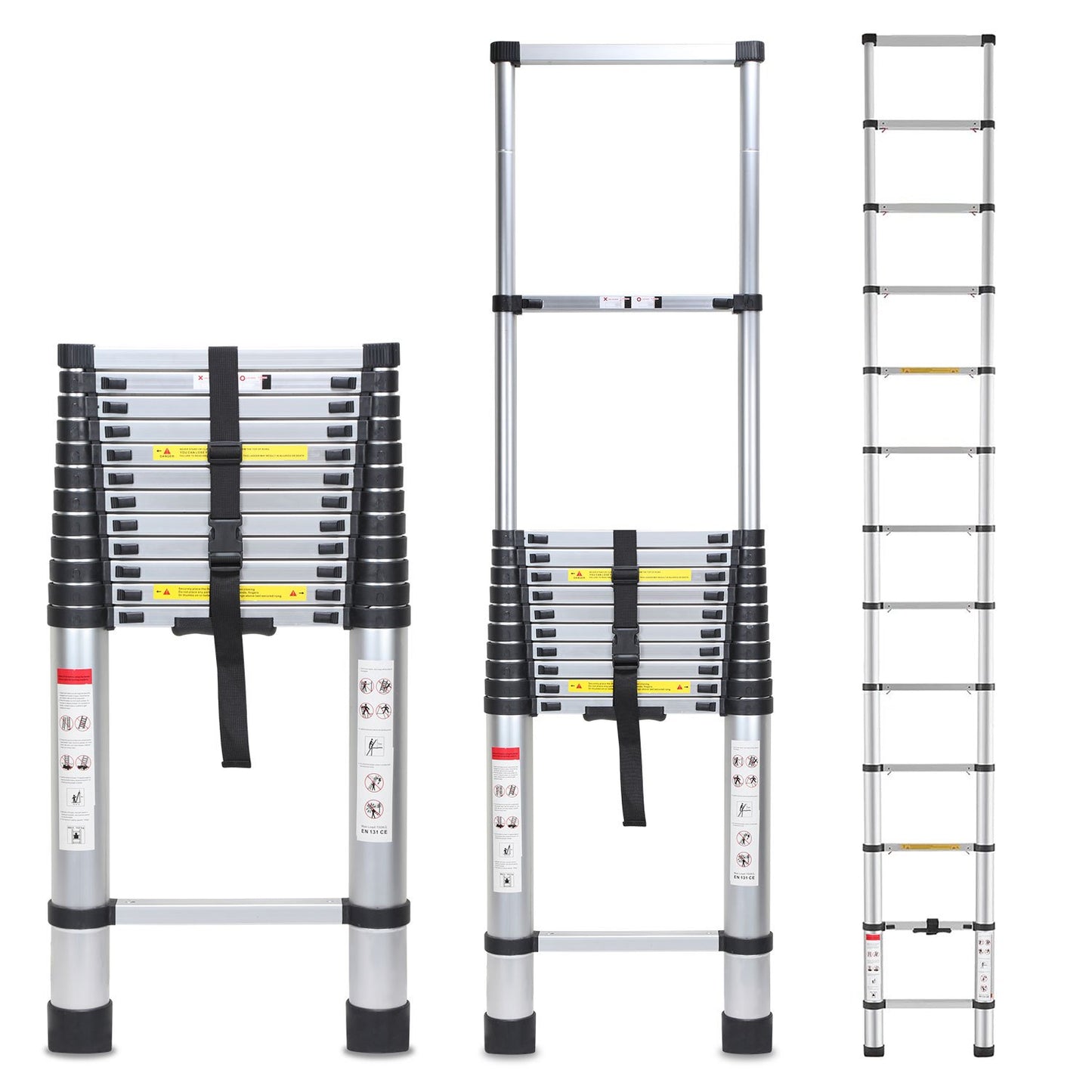 Telescopische Ladder – Uitschuifladder – Inklapbare Ladder – Opvouwbare Ladder – Aluminium Ladder – 5 Meter – Lichtgewicht & Compact