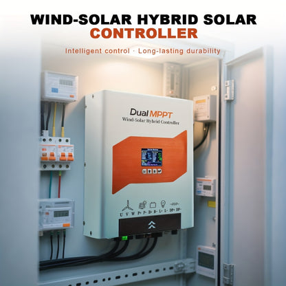 Wind-Zonne Hybride Laadregelaar – Zonnepaneel Controller – Windturbine Regelaar – Mppt Laadregelaar – Hybride Energiecontroller – Automatische Spanningsherkenning 12V/24V/48V – Dubbele Mppt Technologie en Spanningsboostfunctie