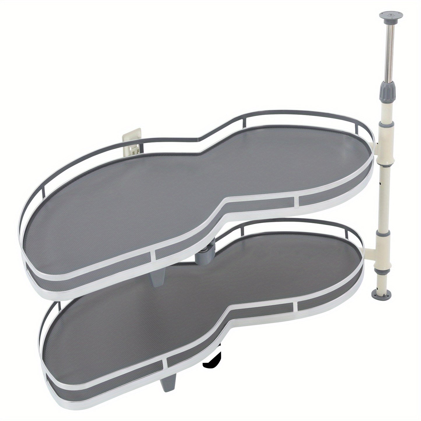 Keukenkast Organizer – Gootsteenkast Organizer – Aanrecht Organizer – Keukenrek – Badkamer Organizer – Uitschuifbaar – Hoog Belastbaar Tot 15 kg – Verstelbaar 60-75 cm – Grijs/Wit Carbon Staal