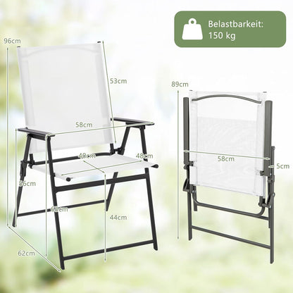 Opvouwbare Tuinstoelen – Klapstoelen – Buitenstoelen – Tuinmeubilair – Terrasstoelen – Veiligheidsvergrendeling – Weerbestendig Metalen Frame