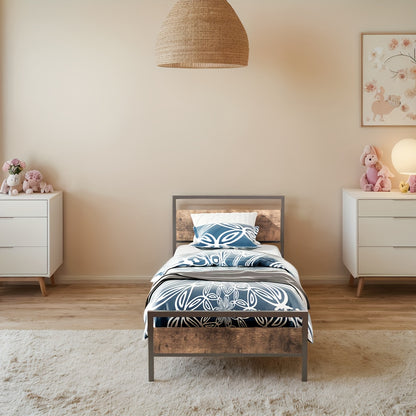 Bedframe – Eenpersoonsbed – Tweepersoonsbed – Metalen Bed – Opbergbed – Stevig Stalen Frame – Lattenbodem Met Opbergruimte