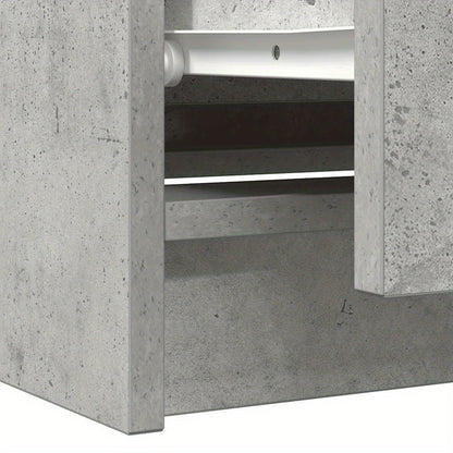 TV cabinet concrete grey 100x35x54 cm wood material TV Stand Entertainment Center with Storage, Media Television Table for Living Room Bedroom