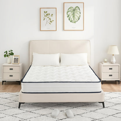 140x200cm Memory Foam Mattress with 21cm Thickness, H3 Medium Firmness, 7 Comfort Zones, Breathable Microfiber Cover, Reversible Design & Support - Queen Size Bed Mattress for Enhanced Sleep Quality, Spinal Alignment & Motion