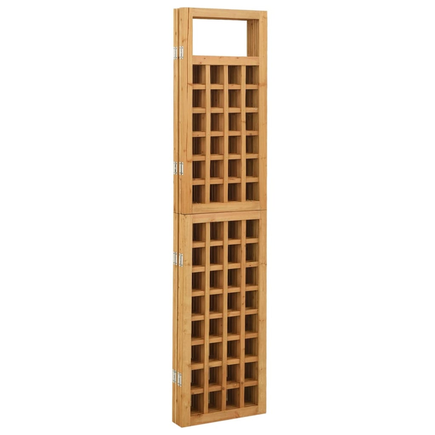 Houten Kamerscherm – Room Divider – Privacy Scherm – Ruimteverdeler – Plantenrek – Massief Vurenhout – 161 x 180 cm – 4 Panelen Inklapbaar – Warm Bruin
