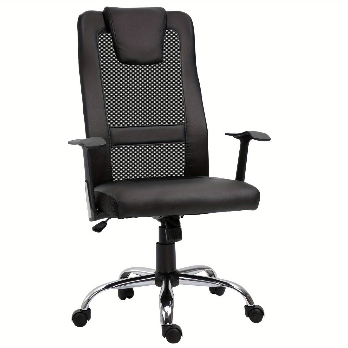 Bureaustoel – Kantoorsstoel – Office Chair – Gamestoel – Werkstoel – Ergonomisch S-vormig – Verstelbare Zithoogte – Schommelfunctie – 120 kg – Zwart