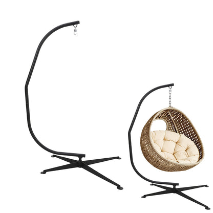 Hangstoelstandaard – Schommelstandaard – Hangstoel Frame – Hangmat Standaard – Zwarte Metalen Steun – Extra Lang 210 cm – Draagkracht 150 kg