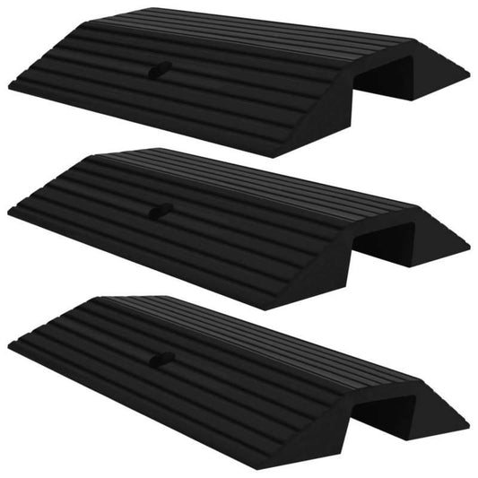 Drempelhulp – Drempelramp – Drempeloplossing – Toegangshelling – Rolstoelhelling – Set Van 3 – Rubber Met Antislip – 49x40x8 Cm
