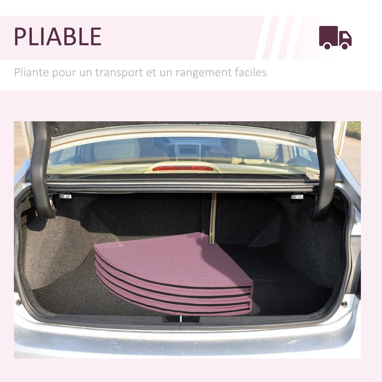 Paaldansmat – Valmat – Beschermmat – Oefenmat – Sportmat – Diameter 150 cm – Dikte 5 cm – Opvouwbaar – Waterdicht kunststof – Roze