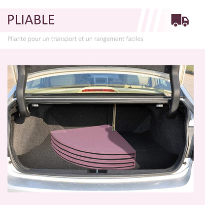 Paaldansmat – Valmat – Beschermmat – Oefenmat – Sportmat – Diameter 150 cm – Dikte 5 cm – Opvouwbaar – Waterdicht kunststof – Roze