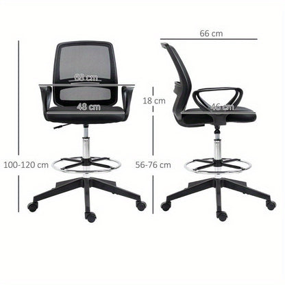 Ergonomische Bureaustoel – Kantoorstoel – Computerstoel – Directiestoel – Desk Chair – Verstelbare Hoogte – Ademend Mesh & Metalen Frame