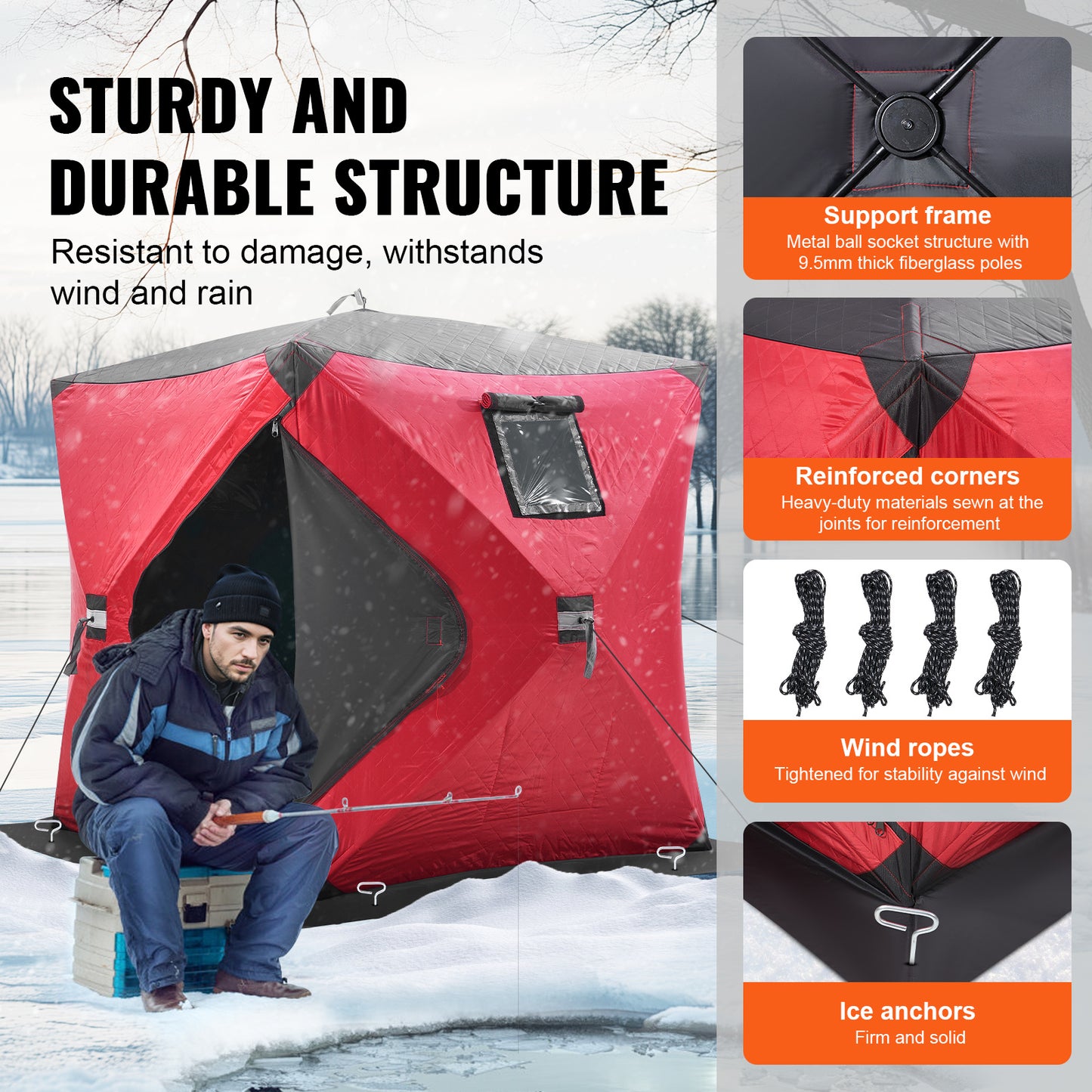 Pop-up IJsvis Shelter – IJsvis Tent – IJsvis Shelter – Vistuinhuis – Vistuinhut – Lichtgewicht & Draagbaar – Water- en Windbestendig Polyester