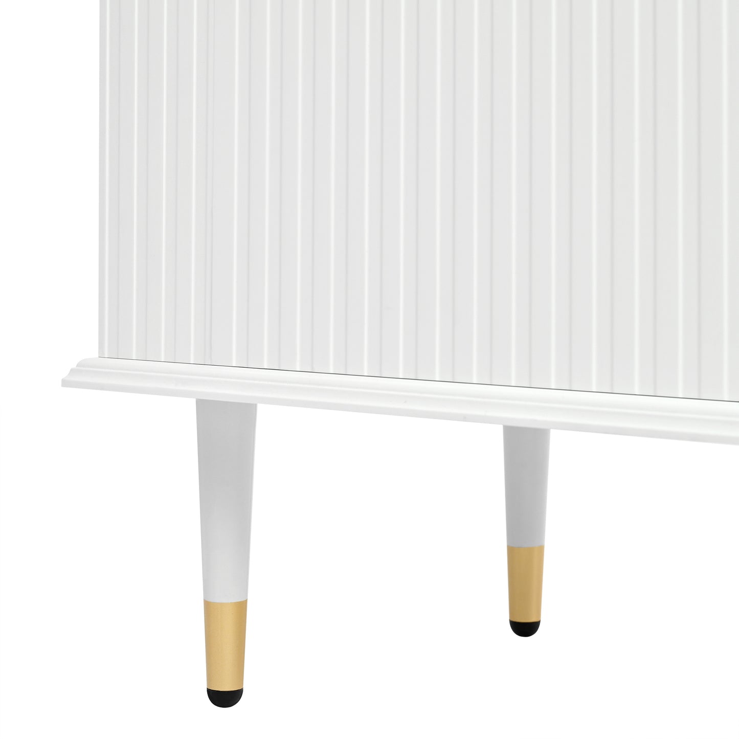 TV Lowboard – Tv Meubel – Mediameubel – Kast – Onderkast – Wit Met Gouden Accenten – Soft-Close Deuren – Kabelmanagement & Verstelbare Pootjes 170x36x54,5 cm