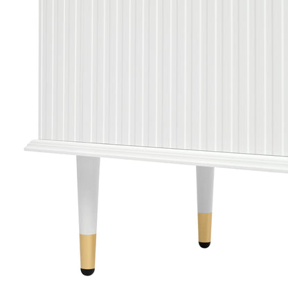 TV Lowboard – Tv Meubel – Mediameubel – Kast – Onderkast – Wit Met Gouden Accenten – Soft-Close Deuren – Kabelmanagement & Verstelbare Pootjes 170x36x54,5 cm