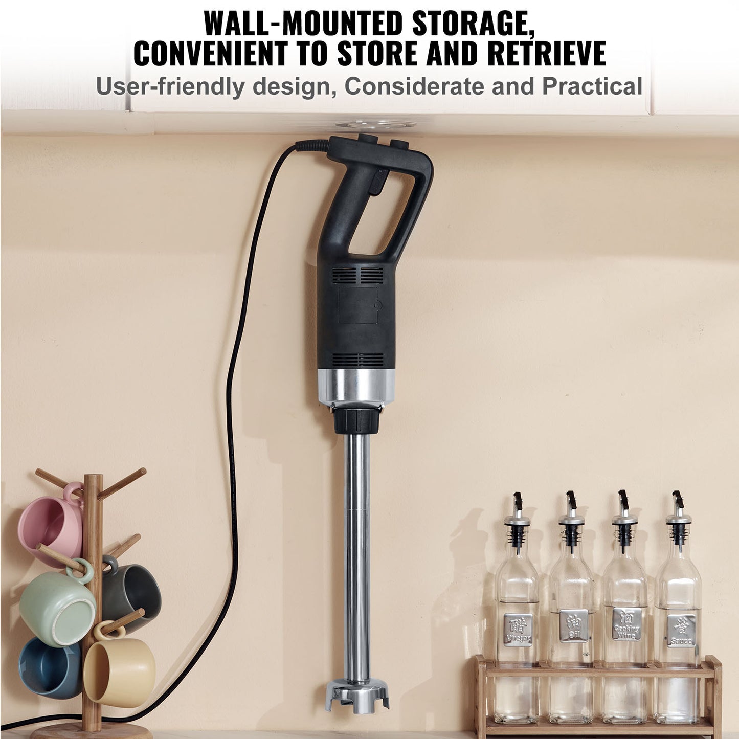 Staafmixer – Handmixer – Blender – Keukenmixer – Staafmixer RVS – 750W Vermogen – Variabele Snelheid