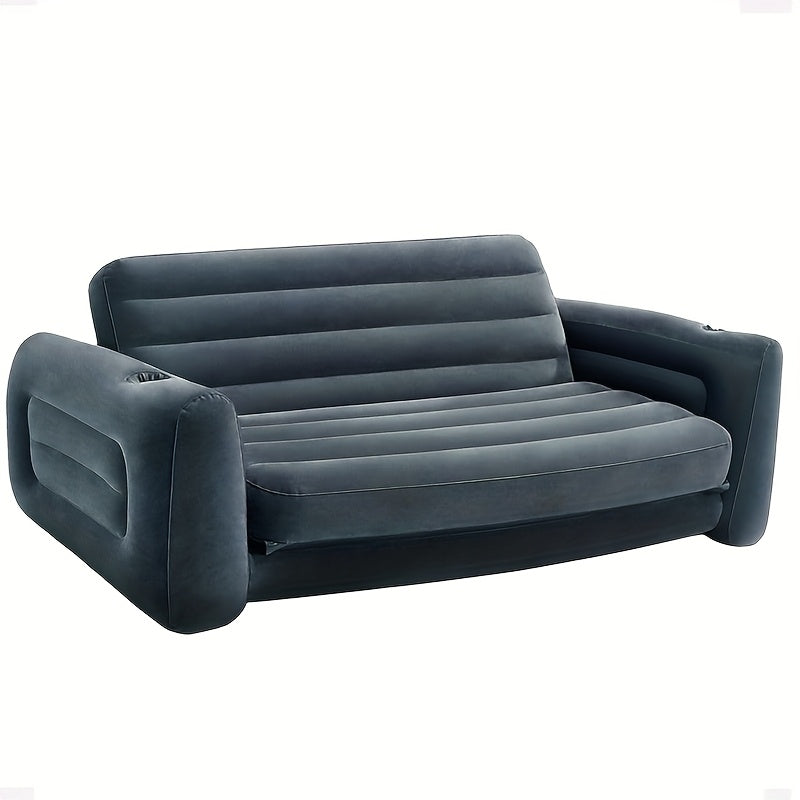 Extra Grote Sofa Bed – Slaapbank – Opvouwbare Bedbank – Loungesofa – Inklapbare Slaapbank – Opblaasbare Kussens – Stevig Kunststof Frame – Ruimtebesparend Design – 231x203x66 cm – Modern Grijs