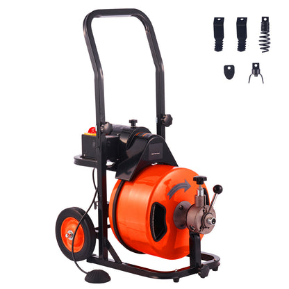 Elektrische Rioolontstopper – Rioolontstopper Elektrisch – Ontstoppingsmachine – Afvoerontstopper – Rioolsnake – 30 Meter Stalen Kabel – 1500 RPM Motor
