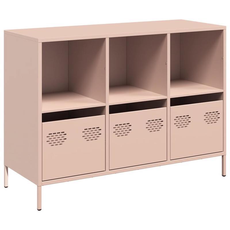 Sideboard – Dressoirkast – Opbergkast – Buffetkast – Side Table – Roze – Koudgewalst Staal – Compact Formaat 101,5x39x73,5 cm