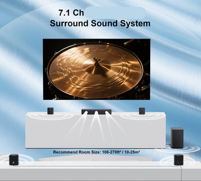 Soundbar – Tv Soundbar – Sound Bar Voor Smart TV – Sound Bar Voor Pc – Soundbars Voor Tv – 7.1 Surround Met Dolby Atmos – Draadloze Achterluidsprekers & Bedrade Subwoofer