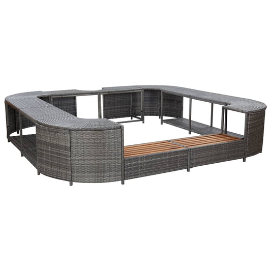 Spabadhoes – Spa Omkasting – Jacuzzi Bescherming – Wellness Omhulsel – Spa Afdekking – Weerbestendig Material – Moderne Grijze Kleur