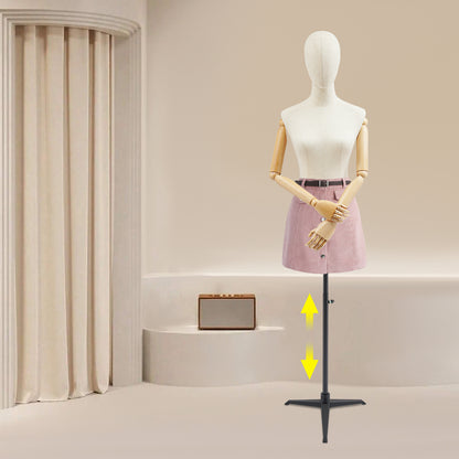 High-Quality Material with an Adjustable Design, Offering Great Flexibility And Easy Assembly, Featuring a Double Hole Design And a Stable Base for a Female Mannequin