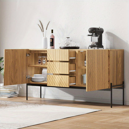 Dressoir – Sideboard – Buffetkast – Ladekast – Opbergkast – Modern Design – Stabiele Metalen Poten – 75x140x40 cm