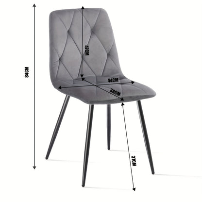 Eetkamerstoel – Stoel – Kuipstoel – Keukenstoel – Woonkamerstoel – Set Van 4 – Velvet Bekleding – Zwart Metalen Onderstel