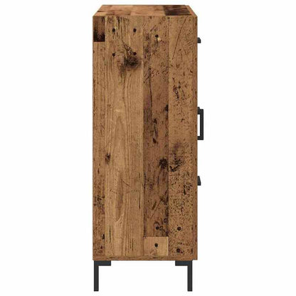 Modern Aged Wood Sideboard with Drawer - Engineered Wood Cabinet (69.5x34x90cm) | Particle Board, Frame | Freestanding Storage Furniture for, Dining Room, Entryway | Classic Contemporary Design for small to