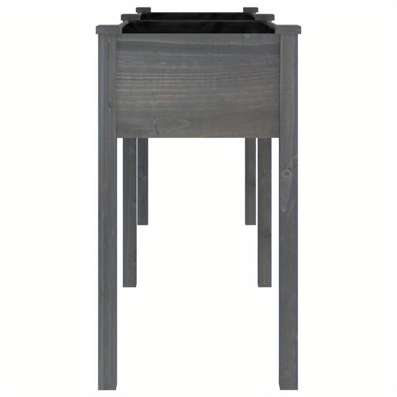Plantenbak – Bloembak – Bloempot – Bloemenbak – Kweekbak – Massief Vurenhout – Grijze Voering – 161x45x76 cm – Duurzaam & Lichtgewicht