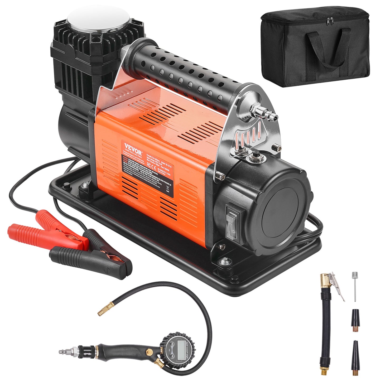 Bandenpomp – Luchtcompressor – Fietspomp – Compressor – Elektrische Bandenpomp – 12V Draagbaar – 150 PSI Max Druk – Digitale Drukmeter