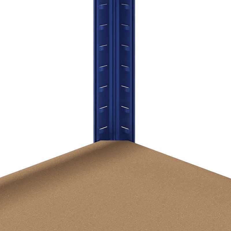 4-laagse Opbergkast – Opbergsysteem – Rek – Plankenkast – Stellingkast – Blauw – Stevig Staal & Engineered Hout – Compact Design
