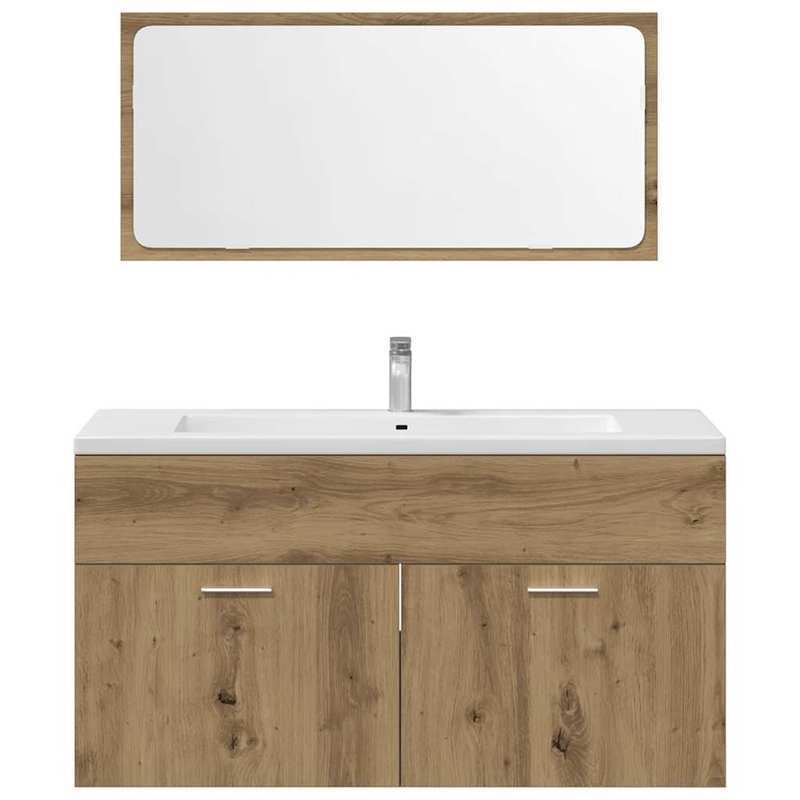 Badkamermeubelset – Badkamerkast – Opbergmeubel – Toiletmeubel – Meubels voor Badkamer – Artisan Eikenhout Look – Duurzaam Hardhout & Vezelplaat – Compact & Functioneel Ontwerp