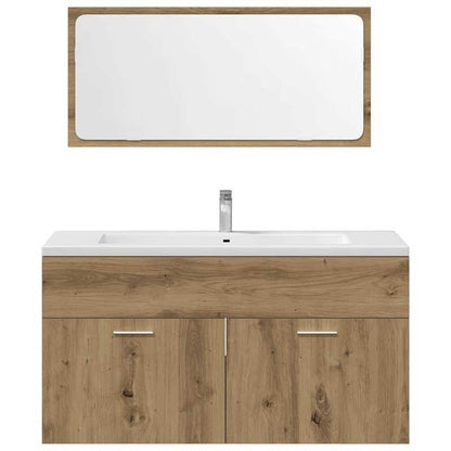 Badkamermeubelset – Badkamerkast – Opbergmeubel – Toiletmeubel – Meubels voor Badkamer – Artisan Eikenhout Look – Duurzaam Hardhout & Vezelplaat – Compact & Functioneel Ontwerp
