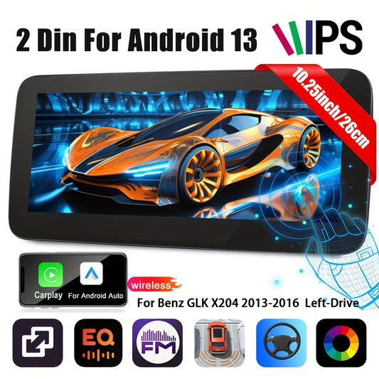 4GB (RAM)+64GB (ROM) Android 13 Double Din Car Stereo Car Audio 26.04 cm HD IPS TouchScreen 8 Core with Wireless Carplay, Wireless Android Auto, Mirror Link, Built-in WIFI/GPS/FM/DSP, Car Multimedia Player Supports 4K Video P