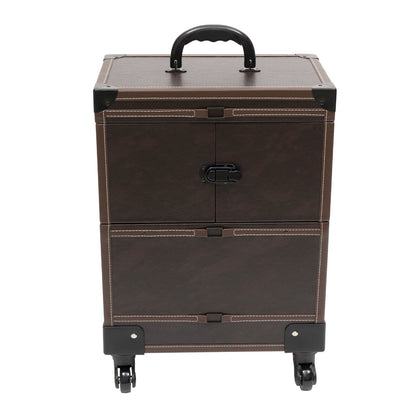 Makeup Trolley – Koffertrolley – Reistrolley – Kosmetische Koffer – Beauty Koffer – 6 Uittrekbare Trays – Stevig PU Materiaal