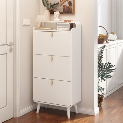 Schoenenkast – Schoenenrek – Schoenopberger – Schoenenkast – Schoenendisplay – Wit Metaal – 3 Inklapbare Lades – Ruimtebesparend Smal Design