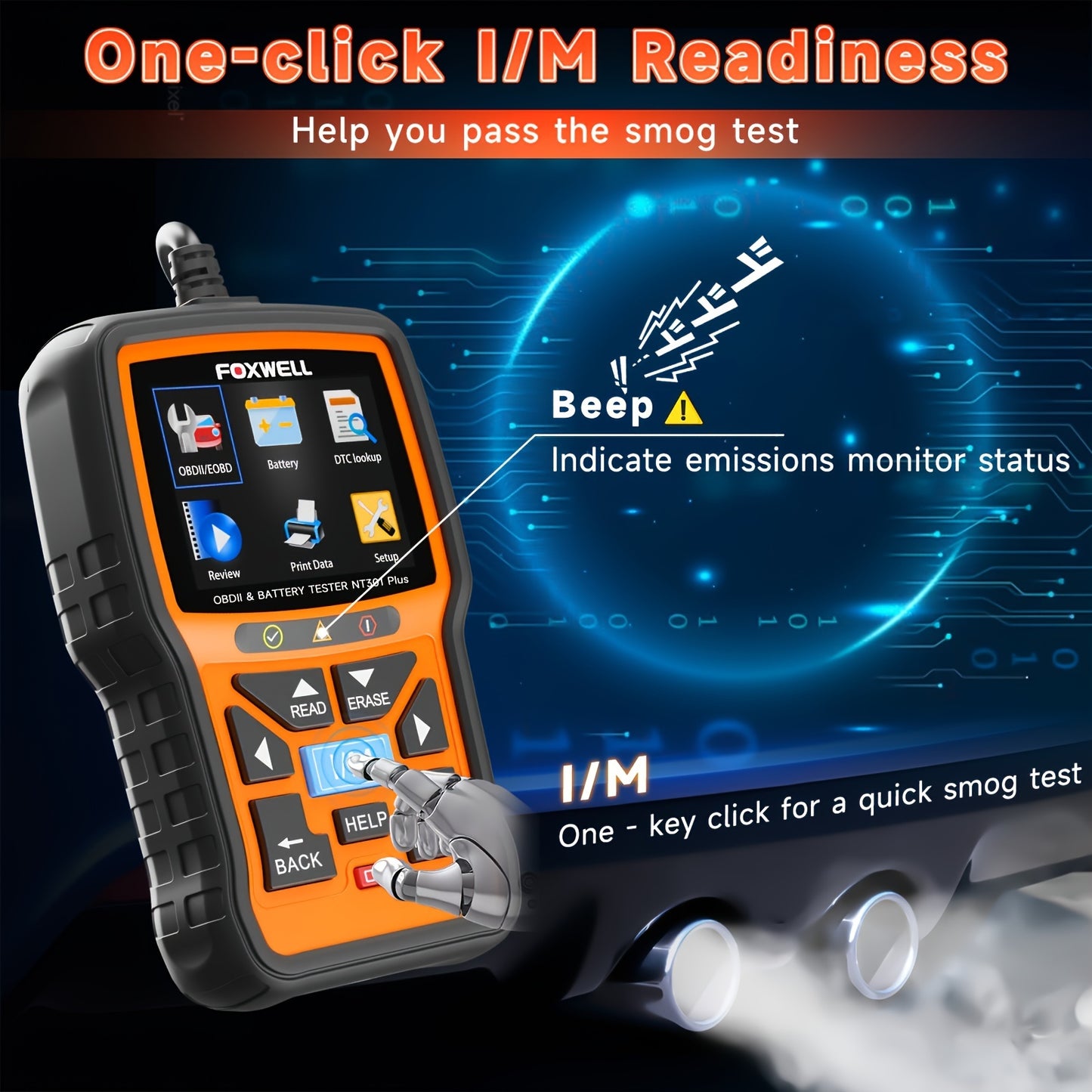 OBD2 Scanner – Diagnostische Scanner – Foutcode Lezer – Batterijtester – Auto Diagnosetool – 12V Batterijtest Met Cold Cranking Amps – Check Engine Light Reset