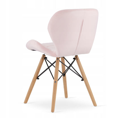 Stoel – Eetkamerstoel – Bureaustoel – Fauteuil – Kuipstoel – Velvet Bekleding – Houten Beukenpoten – 48x43x74 cm – Zithoogte 45 cm