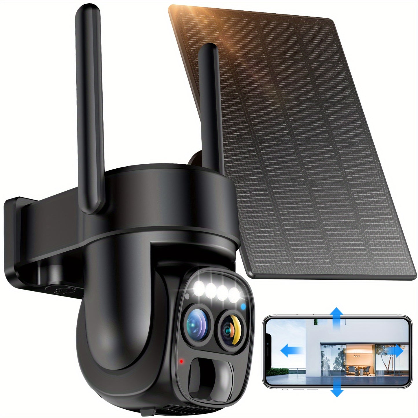 Solar Beveiligingscamera – Draadloze Beveiligingscamera – Zonne-energie Camera – Buiten Camera – 2K Full HD – Bewegingsdetectie & AI-Herkenning
