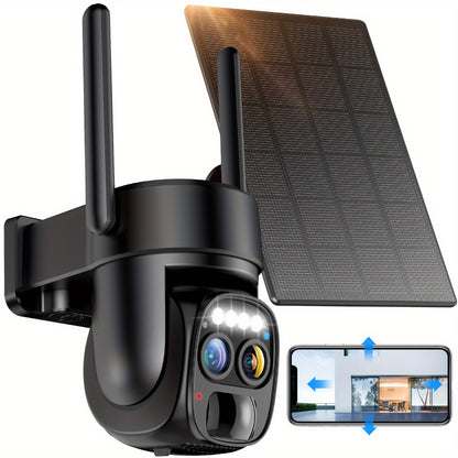 Solar Beveiligingscamera – Draadloze Beveiligingscamera – Zonne-energie Camera – Buiten Camera – 2K Full HD – Bewegingsdetectie & AI-Herkenning