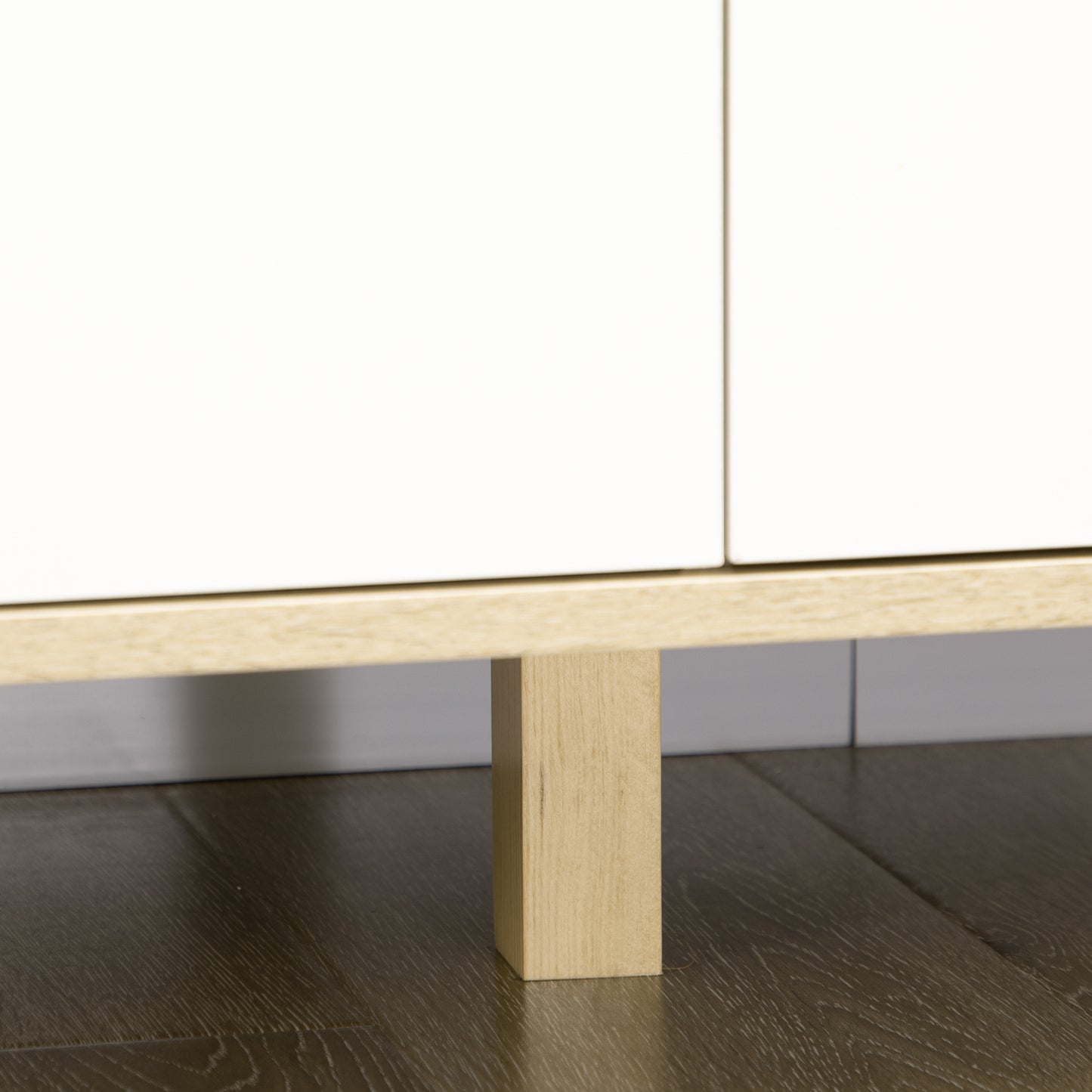 Kommode – Ladekast – Dressoir – Opbergkast – Sideboard – Scandinavisch Design – 6 Lades – Hout & Wit – 120x40x76 cm – Stevige Houten Poten