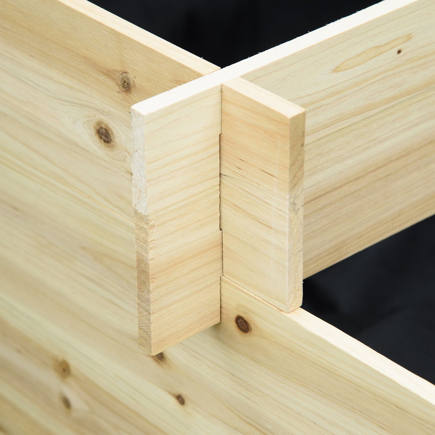 Tuinbak – Plantenbak – Kweekbak – Plantentafel – Vierkante Bloembak – 3 Lagen Met 9 Compartimenten – Gemaakt Van Weerbestendig Vurenhout En Ademend Non-Woven Stof – 117x100x54 cm – Natuurlijk Hout