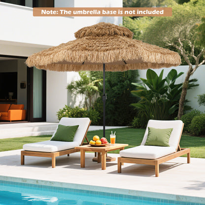 Tiki Parasol – Hawaiiaanse Parasol – Buitenkap – Zonnescherm – Terrasparasol – Extra Groot 305x274 cm – Kantelbaar met Slingerbediening – Weerbestendig PE Rietkap met Aluminium Frame